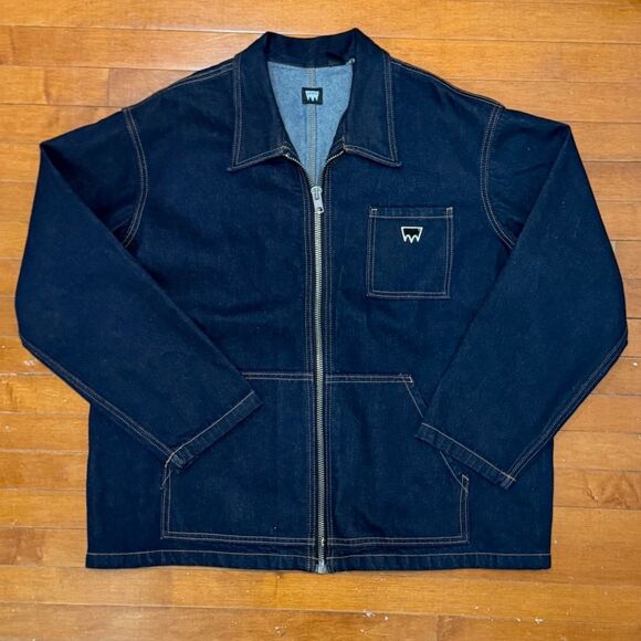 Levi's Skateboard Denim Garage Jacket Mens XL Work Chore NWT Dark Wash Jean Coat - Picture 2 of 10